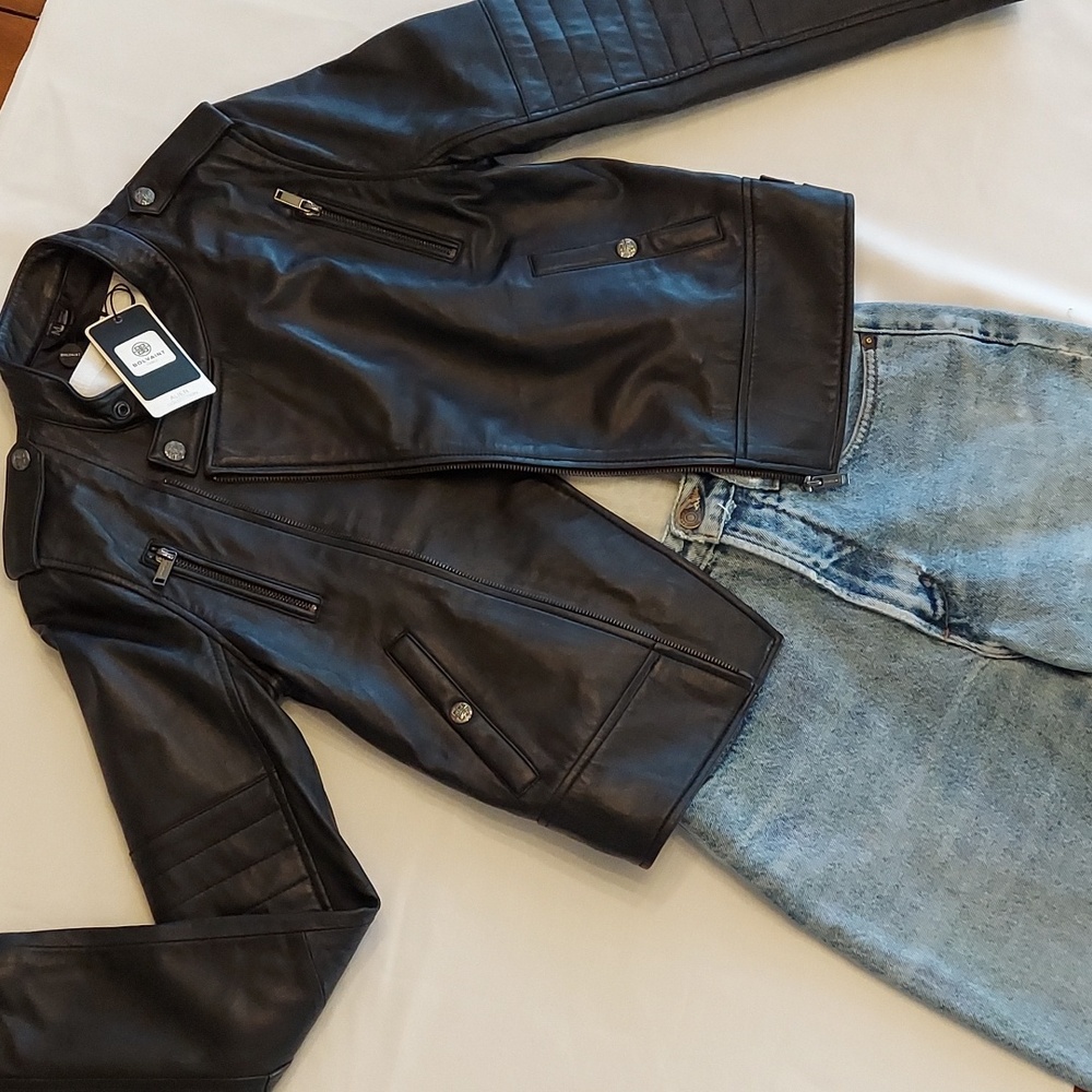 Bolvaint Adelais Black Lambskin Women's Moto Jacket